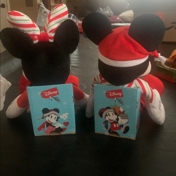 Disney Festive Red and White Mickey and Minnie Plush 12inch Tall - Picture 4 of 4